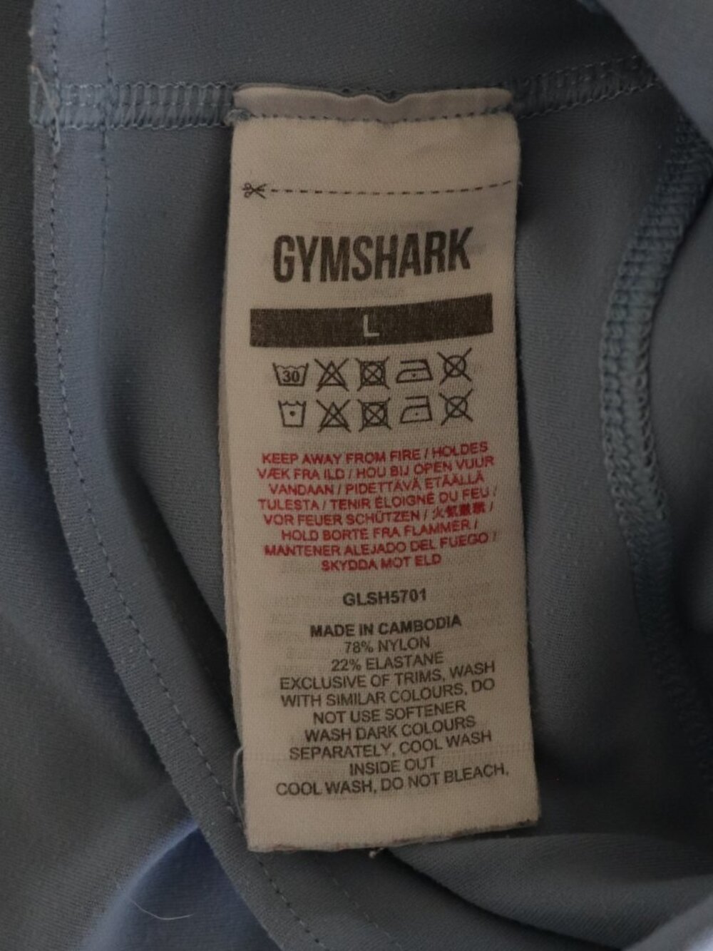 Gymshark x Whitney Simmons High Rise Cycling Biker Shorts Goal Blue Size L - Picture 7 of 7